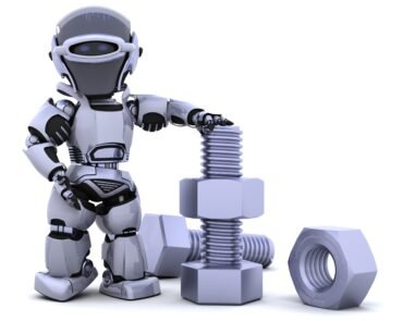 robot with nut and bolt small robot with bolt nrt