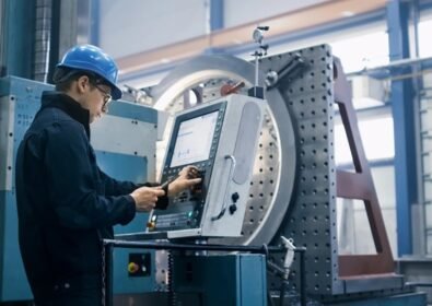 engineer operating a machine